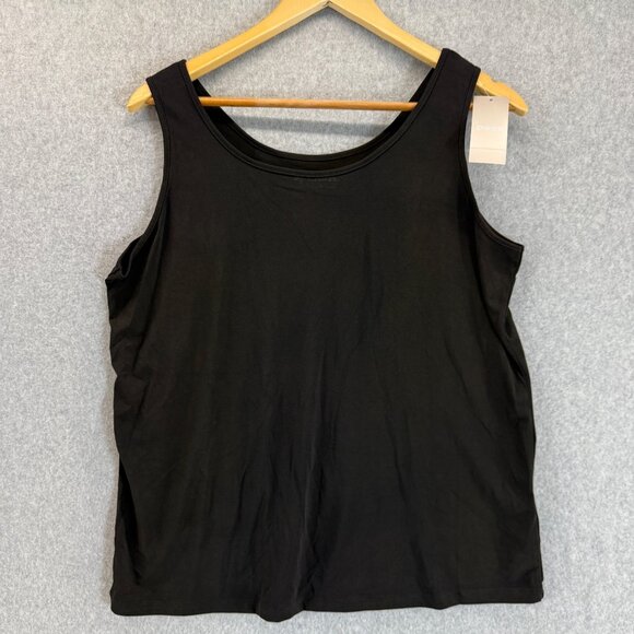 Chico's Tops - Chicos Womens Black Scoop Neck Tank Top Sleeveless Stretch Size 2 US‎ Large NWT